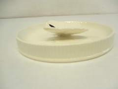 1975 FITZ AND FLOYD Butterfly Dish Trinket Bowl White Round New Open Box Vtg