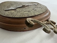 Antique Calendar Astrological Art Horoscope Wall Hanging Decor Broken ***