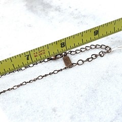 1928 Vintage Bronze Tone Purple Butterfly Pendant Station Necklace Boho Dainty