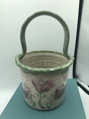 Original 😊 Parsley Artisan Pottery Magnolia Basket Fun