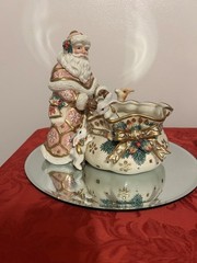 Fitz and Floyd Snowy Woods Candy Dish 9 1/2″ Tall Classic NIB