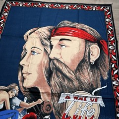 Vintage 80s David Mann A Way Of Life Wall Tapestry Easy Rider Biker Motorcycle