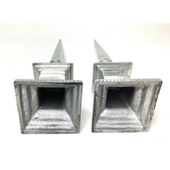 Vintage Neoclassical Early 20th C. Neoclassical Polished Aluminum Obelisks Pair