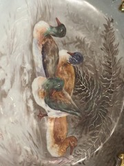 A Broossillon C et J Limoges 13” Plate 4 Ducks Hand Painted Victorian Edwardian