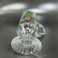 Luminarc Noel 10oz Pedestal Footed Glasses Cups Set 4 New In Box Vintage Decor
