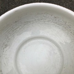 Antique White Chamber Pot W. S. George Queen w. Gold Trim Crazing on the Inside