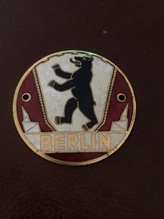 Vintage Rare Berlin Bear Enamel And Metal Badge