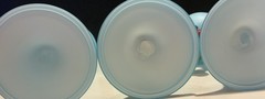 No label blue satin glass Victorian style soft matte hand blown decor