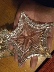 Vintage Zajecar 24% Lead Crystal Star-shaped Trinket Or Jewelry Box. Yugoslavia