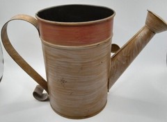 Vintage Mushroom Custom Watering Can Hand Painted Farm House deco Brown an Green