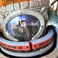 Harry Potter Journey to Hogwarts Illuminated Glitter Globe Bradford Exchange COA
