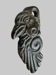 300 BC Ancient Carved Engraved Gemstone Pendant Medallion Amulet Mythical bird