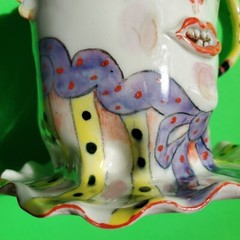 Irina Zaytceva Original Handmade Whimsical Artsy Porcelain Cup Mug