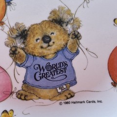 VTG 1980 Hallmark Cards Shirt Tales Koala “World’s Greatest” 9″ Plastic Plate