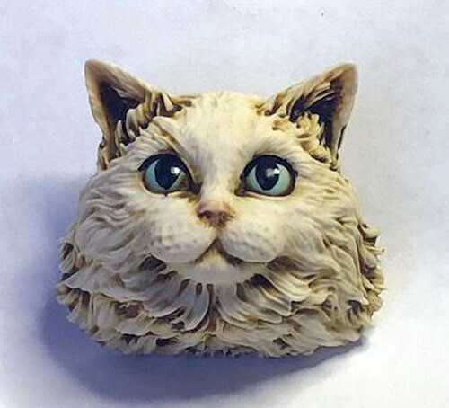 Harmony Kingdom artist Neil Eyre Designs Halloween Cat White Magnet