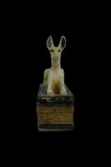 A RARE EGYPTIAN ANTIQUITIES OF AUTHENTIC PHARAONIC STATUE EGYPTIAN GOD ANUBIS BC