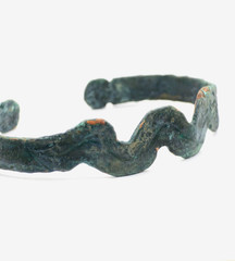 Ancient Celtic Bracelet Copper Open Cuff Torque Patina Circa 100-300 AD