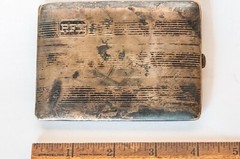 1910 Edwardian Cigarette/Business Cards Holder. Silverpalted