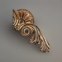 VTG Classic Shell Gold Wall Hanging Decor Hollywood Regency Rococo 14”L X 3” T