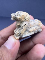 A Very Unique Old Sumerian Antiquity Jasper Stone Wild Lion Statue Figured