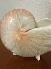 Vintage Fitz & Floyd Footed Nautilus Shell Planter Vase Beach Decor Japan