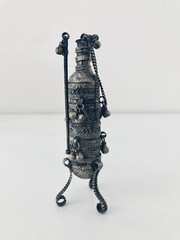 Rare Antique Moroccan Bedouin Kohl Intricate Handmade Metal Eye Liner Makeup Set