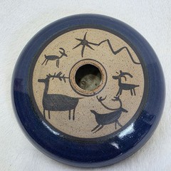 Vintage Studio Art Pottery Seed Jar Early Native Aboriginal Designs Signed TTF