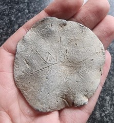 Metal Detecting Find Lead Disc WC Medieval /Post Medieval Antique 56mm 64.88g