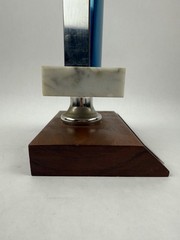 Bass Fishing Trophy “Biggest Bass” 1973 W/ Metal Fish Topper & Marble 15” VTG GC