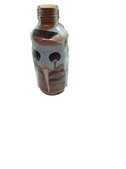 Vintage Southwestern Sand Art In A Bottle Lencois Brazil Souvenir Birds Cross