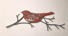 Rustic Bird On Branch Metal Wall Mount 12″ Home Décor Unbranded Pre-owned