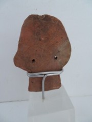 Pre Columbian Peru Warrior Head on Stand