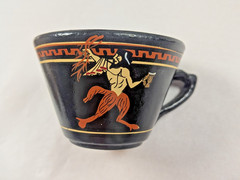 Lot/5 pcs. Vintage 1952-Greek Mythological Pottery Demitasse 2 Cups & 3 Saucers