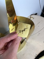Vtg DeMott And Signed Brass Metal Sail Boats Nautical Sailing MCM Lot of 3 70s