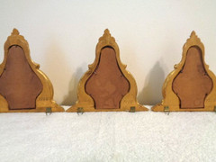 Set of 3 Mirrored Florentine Gold Gilt Wood Small Petite Wall Sconce/ Shelves