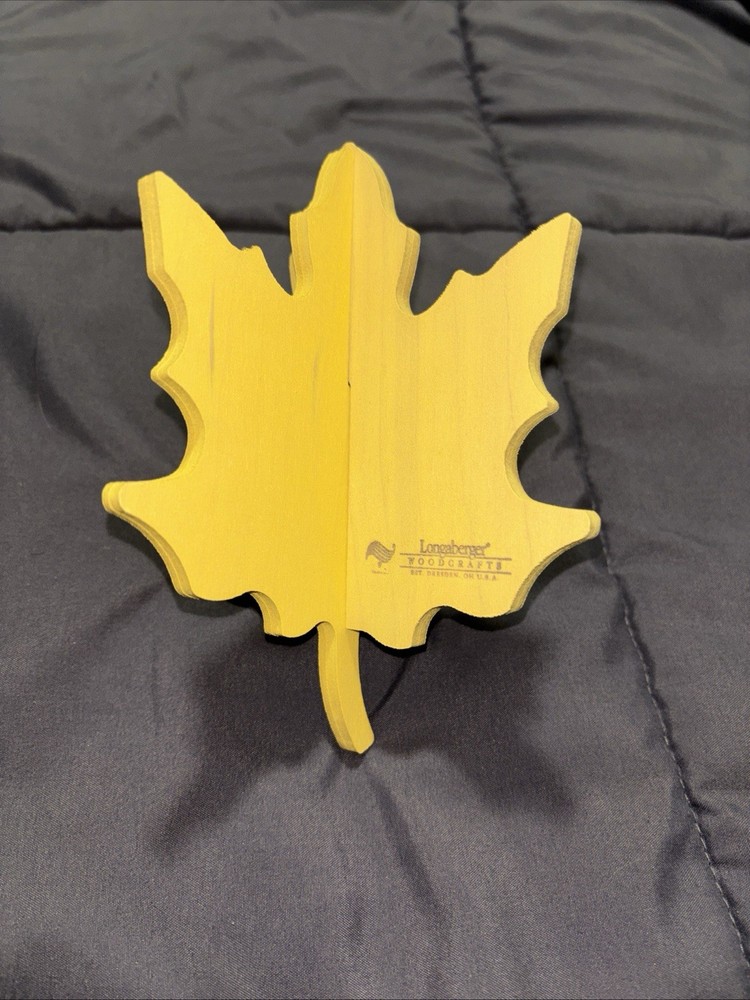 Longaberger 3-D Fall Leaves Wood Slides together 5 1/4″ Leaf