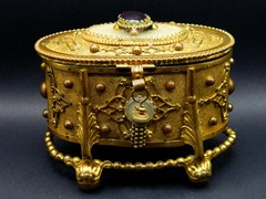 ART NOUVEAU Antique Jewellery Trinket Casket Box Napoleon III Style Gilt Ormolu