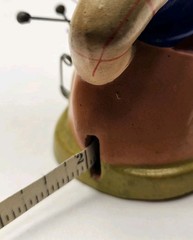 Vintage Bobblehead Cowboy Pincushion W/ Built-in Tape Measure Japan