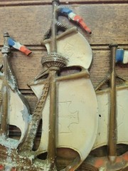 Vintage Nautical Cast Aluminum Clipper Ship Doorstop Valcast 12 1/2” Mancave