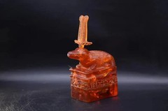 Rare Ancient Egyptian Antique Statue God Sobek Crocodile Amber Stone Egypt BC