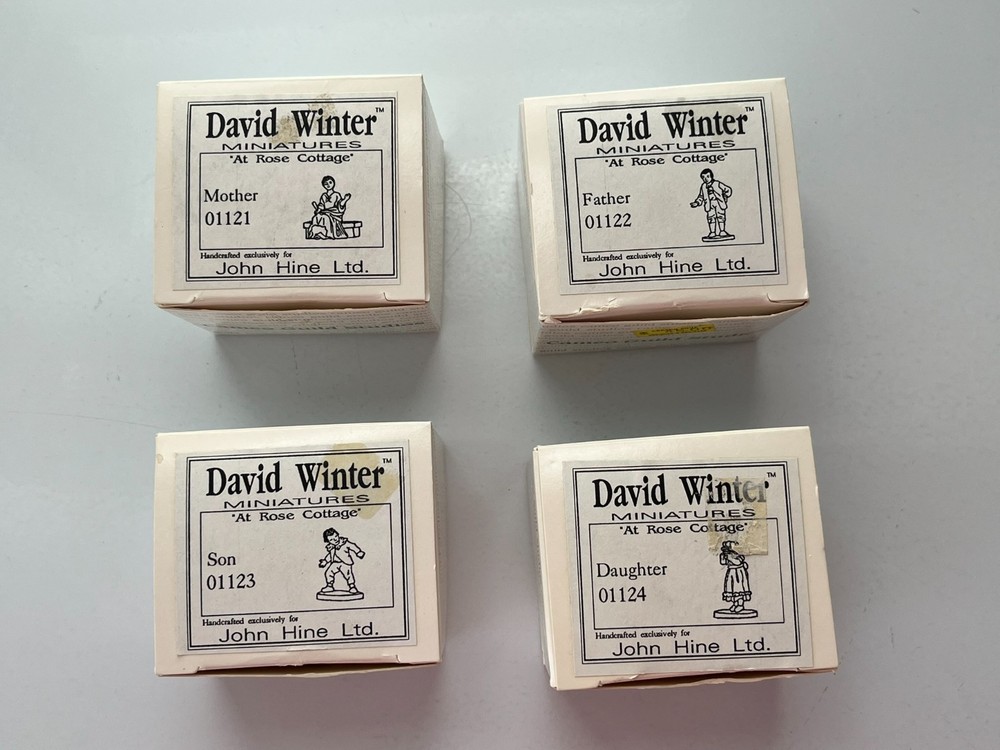 David Winter Miniatures At Rose Cottage Figures PROOF SET of 4