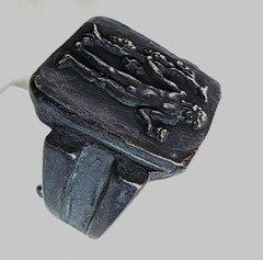 300 BC Ancient Greek Silver Ring Dionysus god of wine-making orchards, fertility