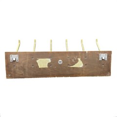 MCM Modernist LOUMAC SUPPLY NYC Wood Coat Rack Metal Hooks 24” X 6”