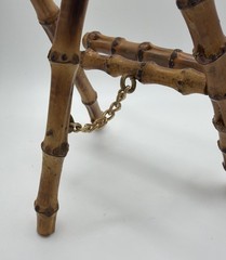 Vintage Scorched Bamboo Tabletop Easel – Chinoiserie / Boho Chic Display Stand