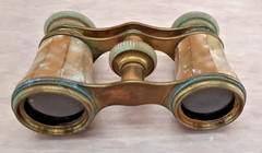 Antique L.B. & Co Paris Mother of Pearl Opera Glasses Brass Binoculars