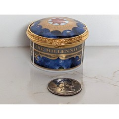 Royal Worcester Millennium 2000 Trinket Box Celestial Constellation Blue Gold