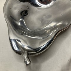 Laura Ashley Vintage Y2K 2000 Shiny Metal Pear Shaped Dish Trinket Footed Tray