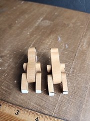 Small Mini Vintage Wooden Bears Miniature 2” Unbranded Hand Painted Lot Of 2