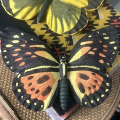 Vintage Butterfly Set Wall Hangings Imports Inc Resin 2006 Heavy Monarch Yellow