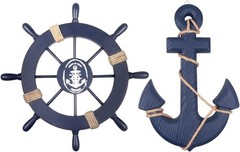 Handcrafted Nautical Ship Wheel & Anchor Decor – Perfect Beach-Themed Gift